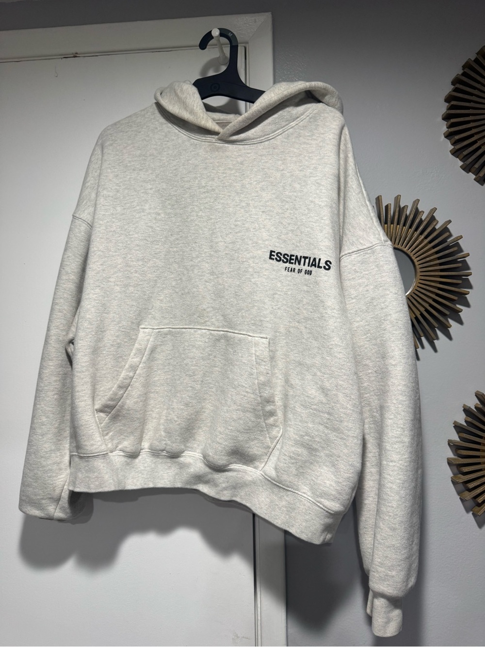 Essentials Light Gray Logo Pullover Hoodie